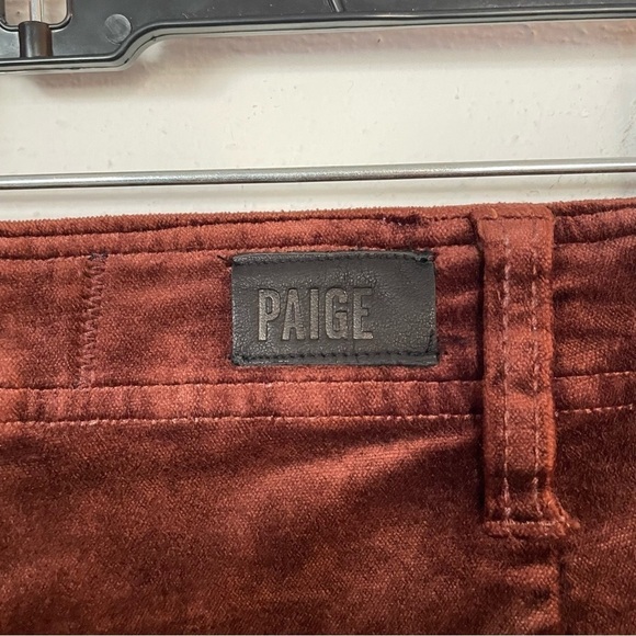 NWOT PAIGE Brown Velvet High Rise Straight Leg Nellie Pants Size 29 - Picture 7 of 10
